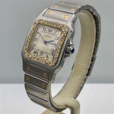 cartier santos diamond bezel.